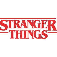 the logo for netflix's new series, strange things is shown in red on a white background