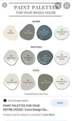 the paint palettes for your whole house