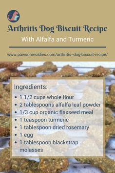 a recipe for homemade dog biscuits with alfalfa and turmric info sheet