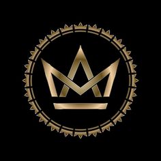 a gold crown on a black background with the word's name in the middle