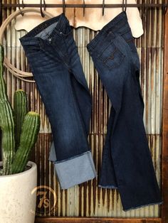 Kimes Ranch x Savannah Sevens exclusive. Dark wash denim with whisker wash and hand sanding detail. Frayed hem. Proudly made in the U.S.A. Ranching Life, Western Business, Cowgirl Clothes, Concert Style, Workwear Boots, Western Fits, Capsule Wardrobe Basics, Outfit Pieces, Kimes Ranch