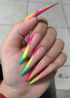 Acrylic Nails Kylie Jenner, Summer Stiletto Nails, Pink Stiletto Nails, Acrylic Nails Stiletto, Long Stiletto Nails, Nails Yellow, Stiletto Nail Art, Nails Stiletto