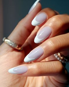 Milky French Manicure Blueberry Milk Nails French, Milk French Nails, New Summer Nails, Blueberry Milk Nails, Blue French Tip Nails, Milk Nails, Square Nails Ideas, Blueberry Milk, Chrome Nails Art