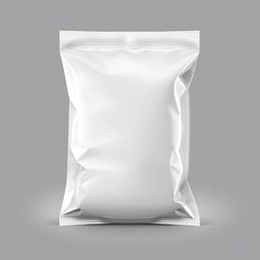 an empty white bag on a gray background