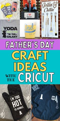 father's day craft ideas with the cricut - includes t - shirts, oven mitts and more