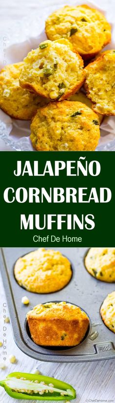 jalapeno cornbread muffins in a muffin tin