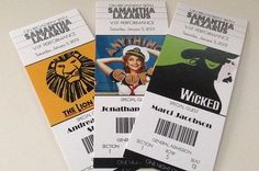 three tickets for the broadway musical show