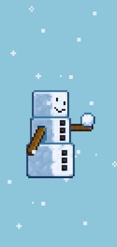 an image of a snowman in pixel art