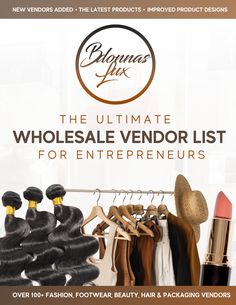 an advertisement for the ultimate vendor list for women's hair and beauty products, including lipstick