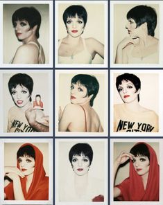 nine different pictures of women with short hair