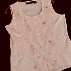 Pretty Pink Beaded Top, Buttons Down The Front. By Citicraze. Size Large. Pit To Pit 18”, 24” Long. Nwot Thrift Ideas, Pink Beaded, Beaded Top, Pink Top, Lookbook Outfits, Pretty Pink, Dream Wardrobe, Vintage Tops, Pretty In Pink