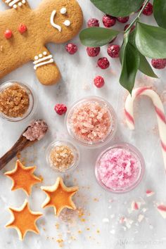 Learn how to make the best DIY lip scrub recipes for the holiday season! Exfoliate and moisturize dry, flaky lips with delicious winter flavours. This simple tutorial includes recipes for peppermint candy cane, gingerbread, cranberry and spiced orange. Make these edible Christmas lip scrubs in minutes with natural ingredients like sugar and liquid coconut oil. #lipscrub #alifeadjacent #sugarscrub Diy Sugar Scrub, Diy Sugar Scrub Recipe, Liquid Coconut Oil, Natural Beauty Recipes