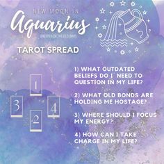 a tarot spread with the zodiac symbols and their corresponding numbers in white on purple watercolor