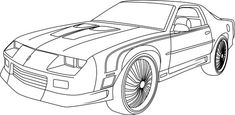 a drawing of a sports car