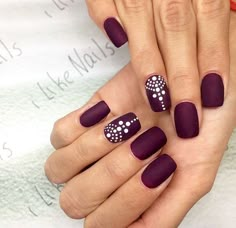 Gel Manicure Designs, Mandala Nails, Coffin Nails Matte, Purple Nail Art, Nails Matte, Dot Nail Art, Pretty Nail Art Designs, Dots Nails, Super Nails