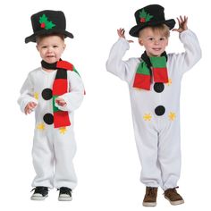 two young boys dressed in costumes for christmas