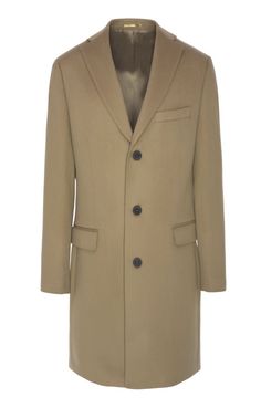 "This mid-length sand Loro Piana wool coat features long sleeves with buttoned cuffs, front buttoned closure and two flap pockets at front." Loro Piana Coat, Loro Piana, Double Breasted Suit Jacket, Wool Coat