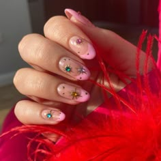 Glitter Birthday Nails, Birthday Party Nails, Birthday Nails Inspo, Nail Art Design 2023, Nails Art Easy, Jeweled Nails, Nails Art Simple, Easy Nail Polish, Planet Nails