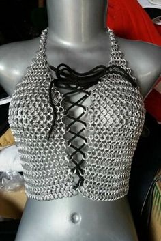 Chainmail Bra, Chainmail Clothing, Sca Costumes, Metal Bra, Silver Bra, Chainmail Top, Pop Tab Crafts, Scale Mail, Hot Costume