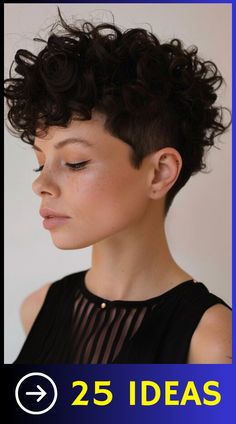 Transform your image with a fabulous curly pixie haircut. Check out 25 inspiring variations that celebrate your hair's natural texture. These short, lively cuts exude confidence and charm while being incredibly low-maintenance. From defined coils to soft waves, curly pixies suit various curl patterns and face shapes. Experiment with different lengths, layers, and styling techniques to create a look that's uniquely you. Pixie Curly Haircut, Pixie Back, Curly Pixie Haircut, Facial Proportions, Curl Enhancer, Curly Pixie Haircuts, Lighter Hair, Find Hairstyles, Curly Pixie Cuts