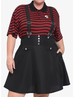 High Waisted Skirt Outfit, Leather Skater Skirts, Pink Plaid Skirt, Black Plaid Skirt, Plus Size Looks, Skirt Plus Size, Cute As A Button, Black Pleated Skirt