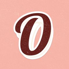 the letter o is made out of paper and placed on a pink background with white outline