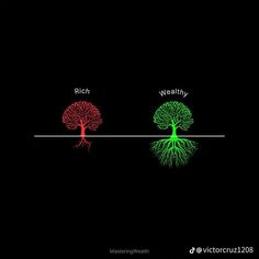 three trees with their roots growing on each other in the same direction, one is green and