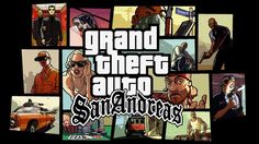 an advertisement for the game gta san andreass, with many characters in it