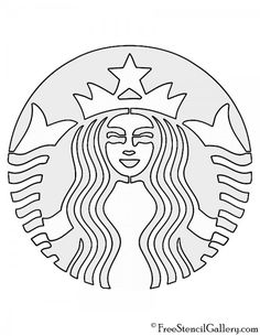 the starbucks logo is shown in black and white