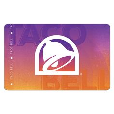 a purple and orange credit card with an image of a bell on the front side