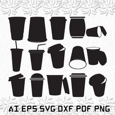 coffee cups svg files for silhouettes