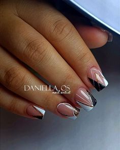 Pretty Acrylic Nails, Blue Nails, French Nails, Stylish Nails, Gel Nails, Acrylic Nails, Manicure, Nail Designs, Nail Art