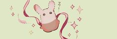 a pink mouse flying through the air with stars on it's back and arms