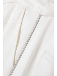 VERONICA BEARD Millicent crystal-embellished satin-crepe straight-leg pants | NET-A-PORTER Veronica Beard, Pants Straight, White Pants, White Satin, Winter White