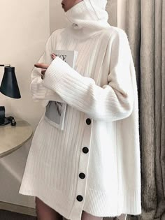 Turtleneck Long Sleeve, Casual Sweater, High Neck Sweater, Moda Vintage, Wide Pants, Casual Sweaters, Long Sleeve Casual