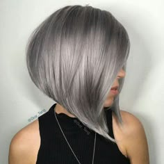 Charcoal silver #hairdare #silvercrown Stacked Bob Haircut, Grey Hair Color, Short Hair Cuts For Women, Hair Today