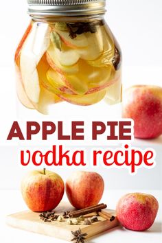 apple pie vodka recipe in a mason jar