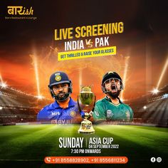 an advertisement for the india v pakistan cricket match