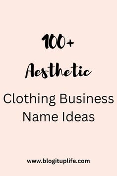 a pink background with the words 100 + aesthetic clothing business name ideas in black and white