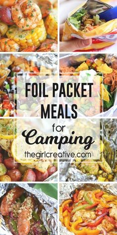 foil packet meals for camping with text overlay