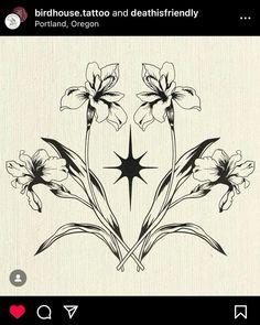 an image of some flowers on a white background with the words birdhouse tattoo and deathfriedy