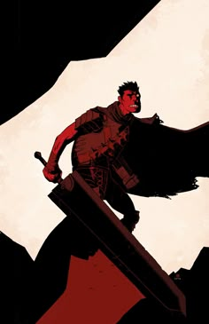 Berserk - Guts by Mike Mignola (2016) * Mike Mignola Art, John Kenn, Castle Illustration, Anime Knight, Mike Mignola, Dark Horse Comics, Clip Studio Paint, Anime Scenery