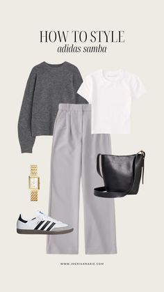 Off White Brand Outfit, Pants With Sneakers Outfit, Grey Pants Outfit Casual, Grey Shirt Outfit, Trousers With Sneakers, Casual Sunday Outfit, Erika Marie, Bags For School