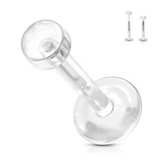 a clear glass dilll with two screws