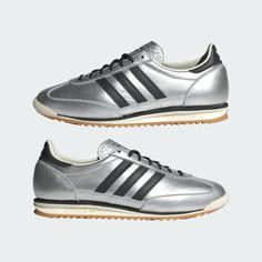 adidas SL 72 OG Shoes - Silver | Free Shipping with adiClub | adidas US Adidas Japan, Adidas Sl 72, Women Lifestyle, Silver Shoes, Shoe Obsession, Adidas Online, Sneaker Head, Adidas Shoes, Leather Sneakers