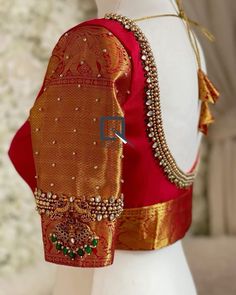 Muhurtham Blouse Designs Red, Red Saree Blouse Design Weddings, Bride Blouses Designs, Blouse Back Neck Designs For Bride, Red Blouse Simple Work Designs, Simple Bride Blouse Designs, Red Saree Aari Work Blouse, Red Blouse Aari Work Designs Simple, Engagement Blouse Aari Work Designs