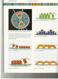 an image of bead patterns and instructions for bracelets, necklaces or earrings