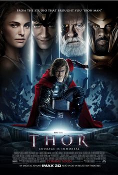 the mighty thor movie poster with many characters