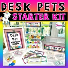 the desk pets starter kit is on display