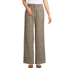 Step out in style with these classy Women's Lands' End Flannel High Waist Pleated Wide Leg Pants.Click on this WOMEN'S GUIDE to find the perfect fit and more! Step out in style with these classy Women's Lands' End Flannel High Waist Pleated Wide Leg Pants.Click on this WOMEN'S GUIDE to find the perfect fit and more! FEATURES Button & zipper closure Back-elastic waistband 2 front diagonal pocketsFIT & SIZING 31-in inseam 22-in leg opening Designed to hit at the ankle High rise sits below the natu Elegant High-waisted Plaid Pants, Formal Plaid Wide Leg Bottoms, Elegant Plaid Pants For Workwear, Elegant Plaid Pants For Business Casual, Elegant Plaid Business Casual Pants, Elegant Plaid Bottoms For Fall, Elegant Plaid Pants For Office, Elegant Plaid Wide-leg Pants, Elegant Tailored Plaid Bottoms